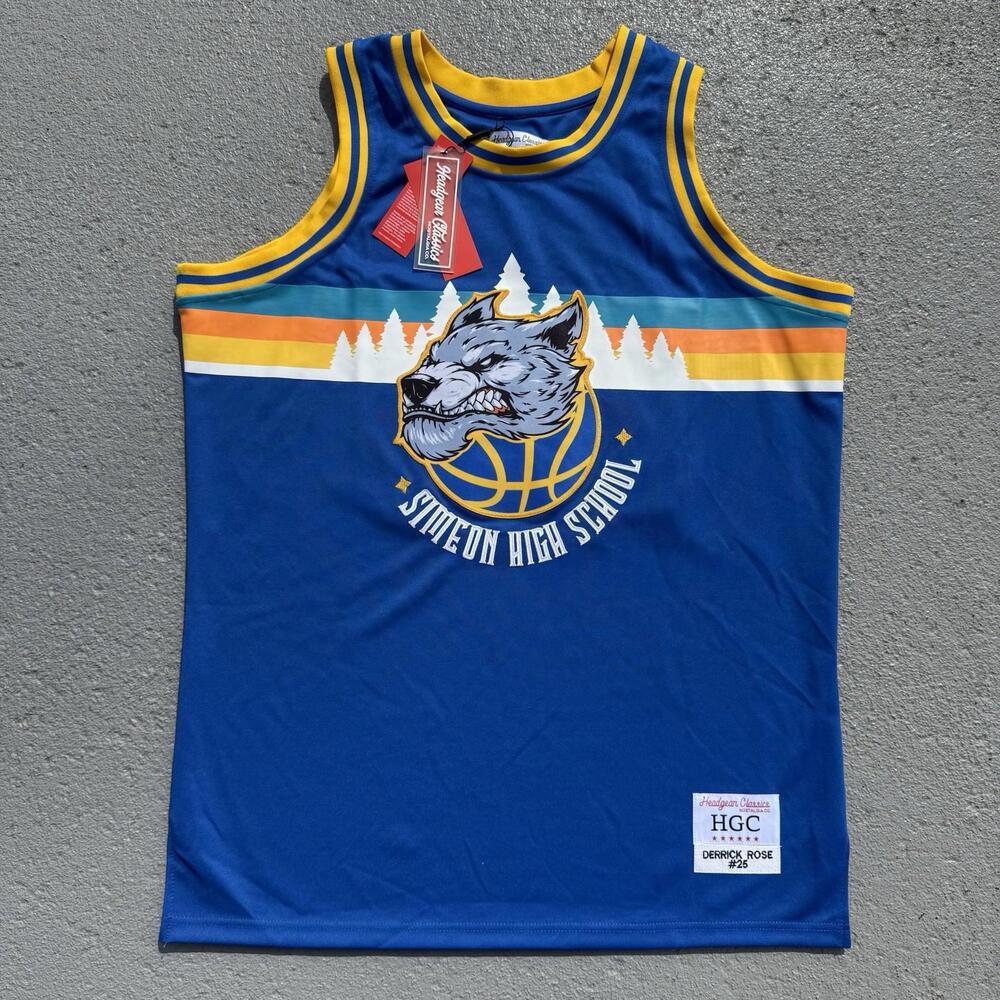 Men’s Derrick Rose Simeon High School Basketball Jersey Blue 2XL
